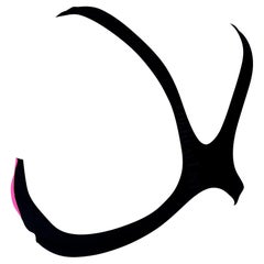 Resort 2009 Alexander McQueen Black Hot Pink Bralette Bikini Top