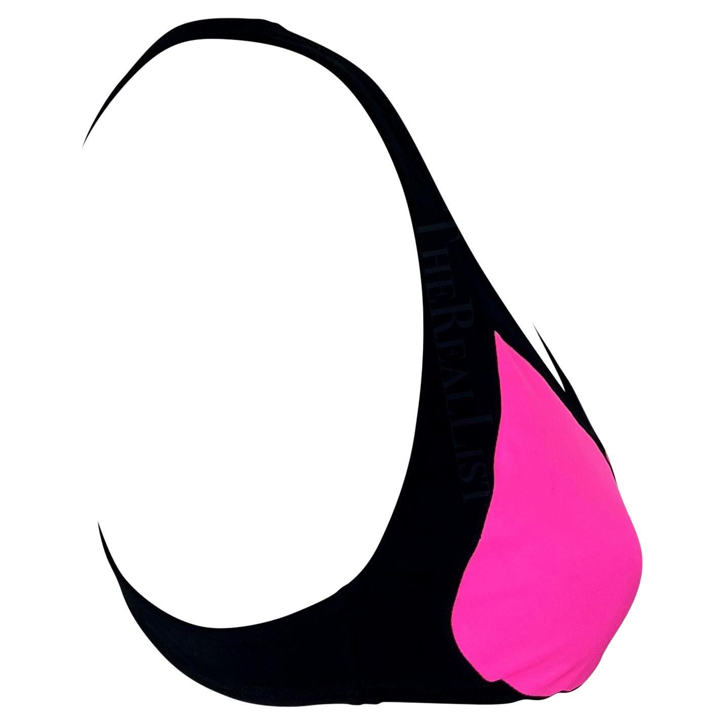 Resort 2009 Alexander McQueen Black Hot Pink Bralette Bikini Top For Sale 2
