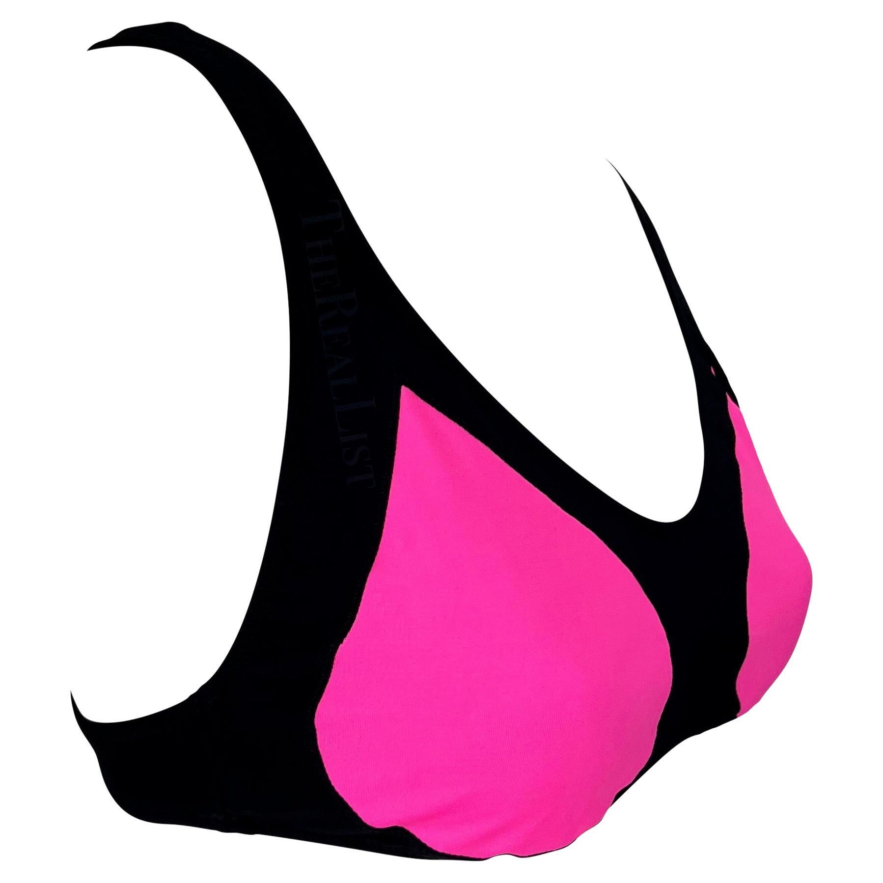 Resort 2009 Alexander McQueen Black Hot Pink Bralette Bikini Top For Sale 3