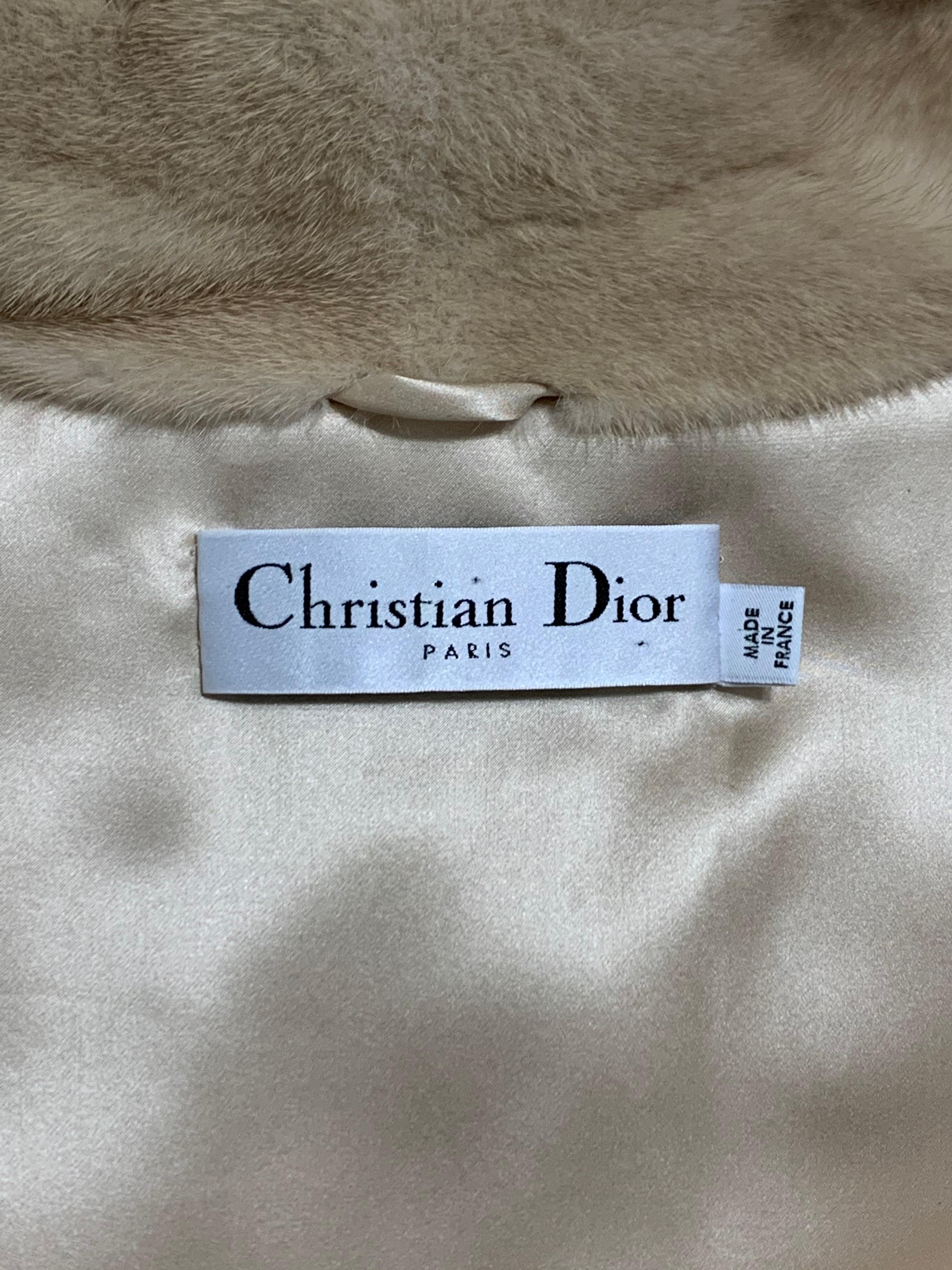 Resort 2012 Christian Dior 60's MOD Blonde Mink Fur & Real Crocodile Coat Jacket 1