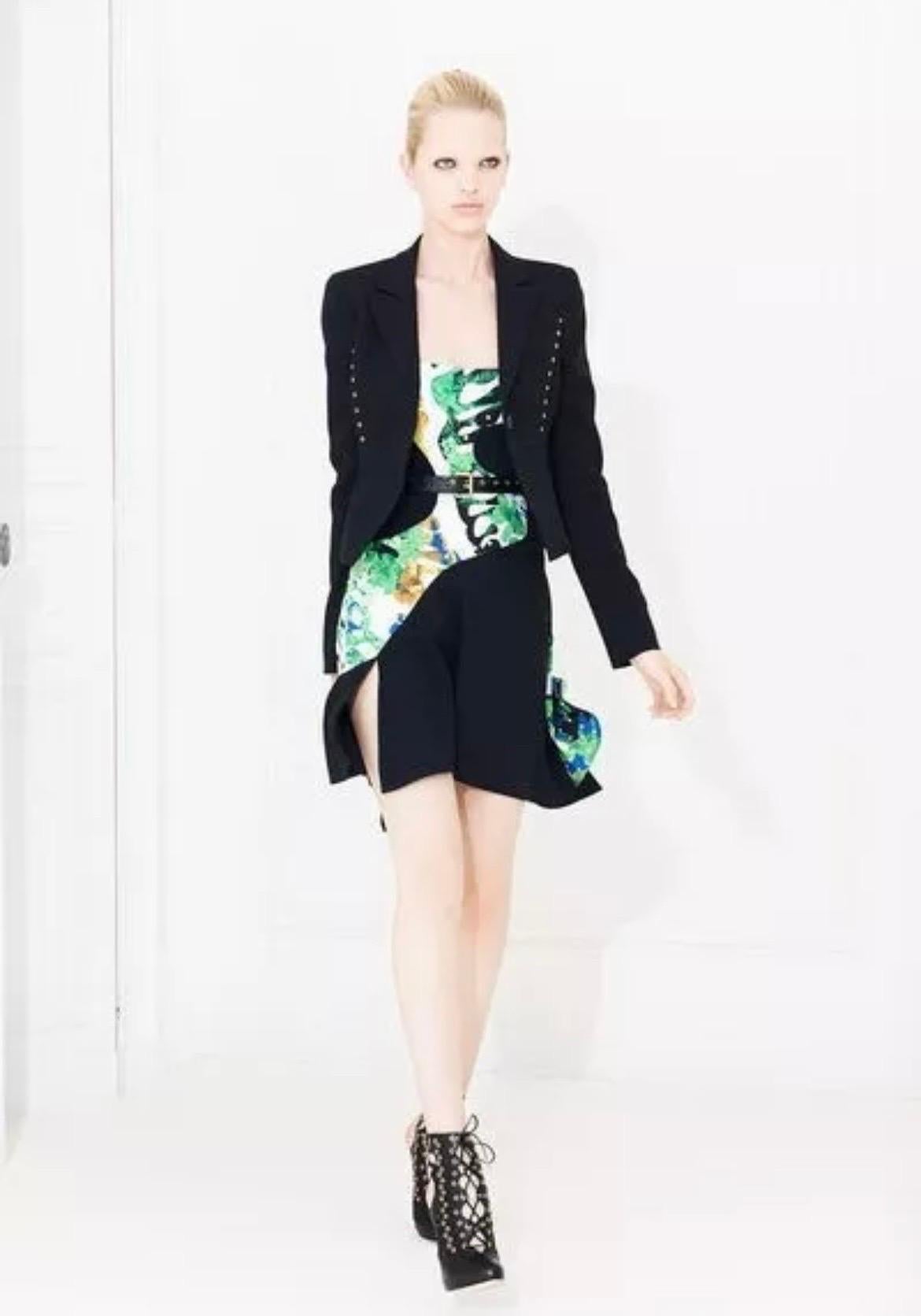 Resort 2012 Look #13 Versace Black Perforated Leather Ankle Boots 39 - 9 For Sale 1
