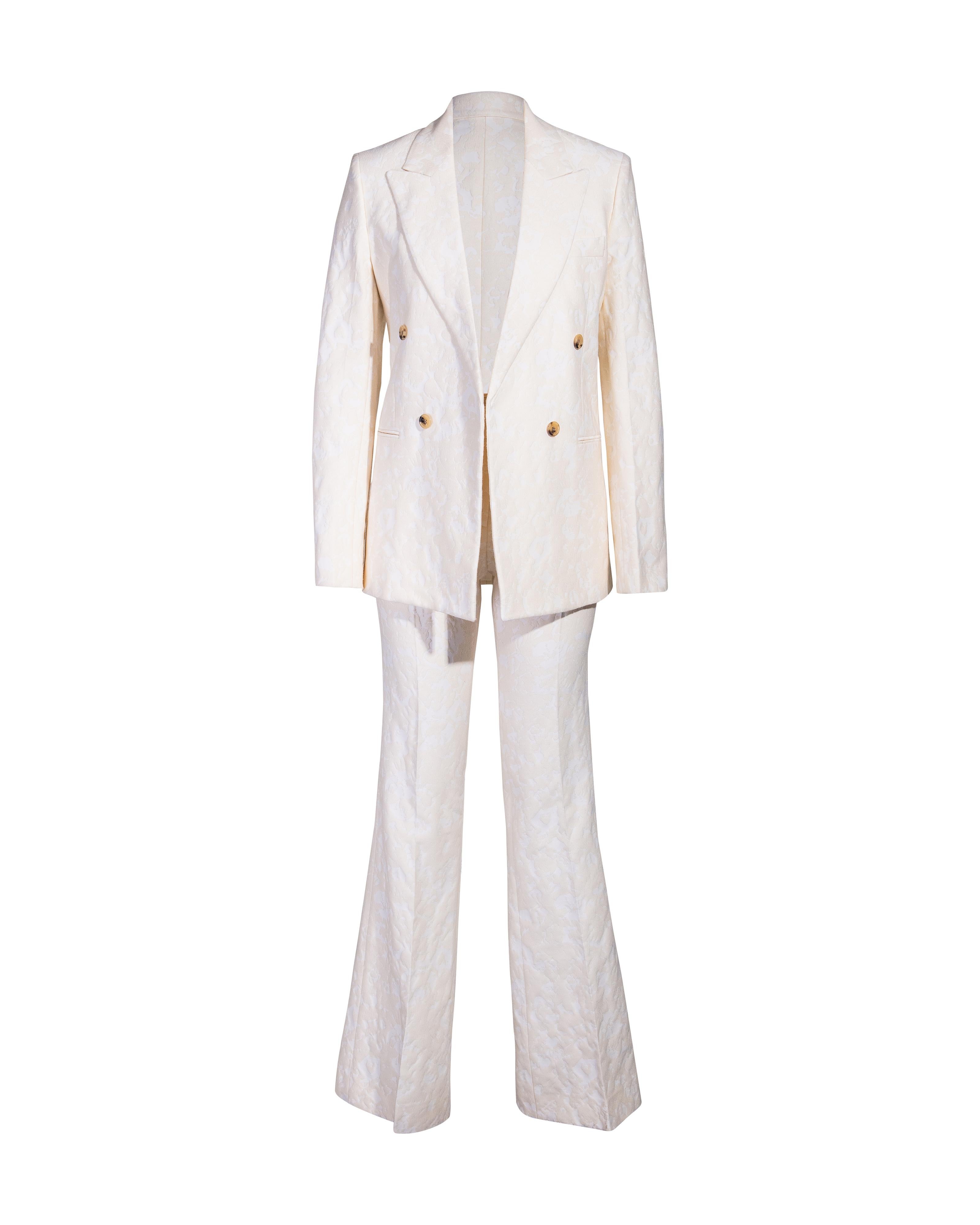 Resort 2013 Old Céline by Phoebe Philo Cream Jacquard Pant Suit Set 8