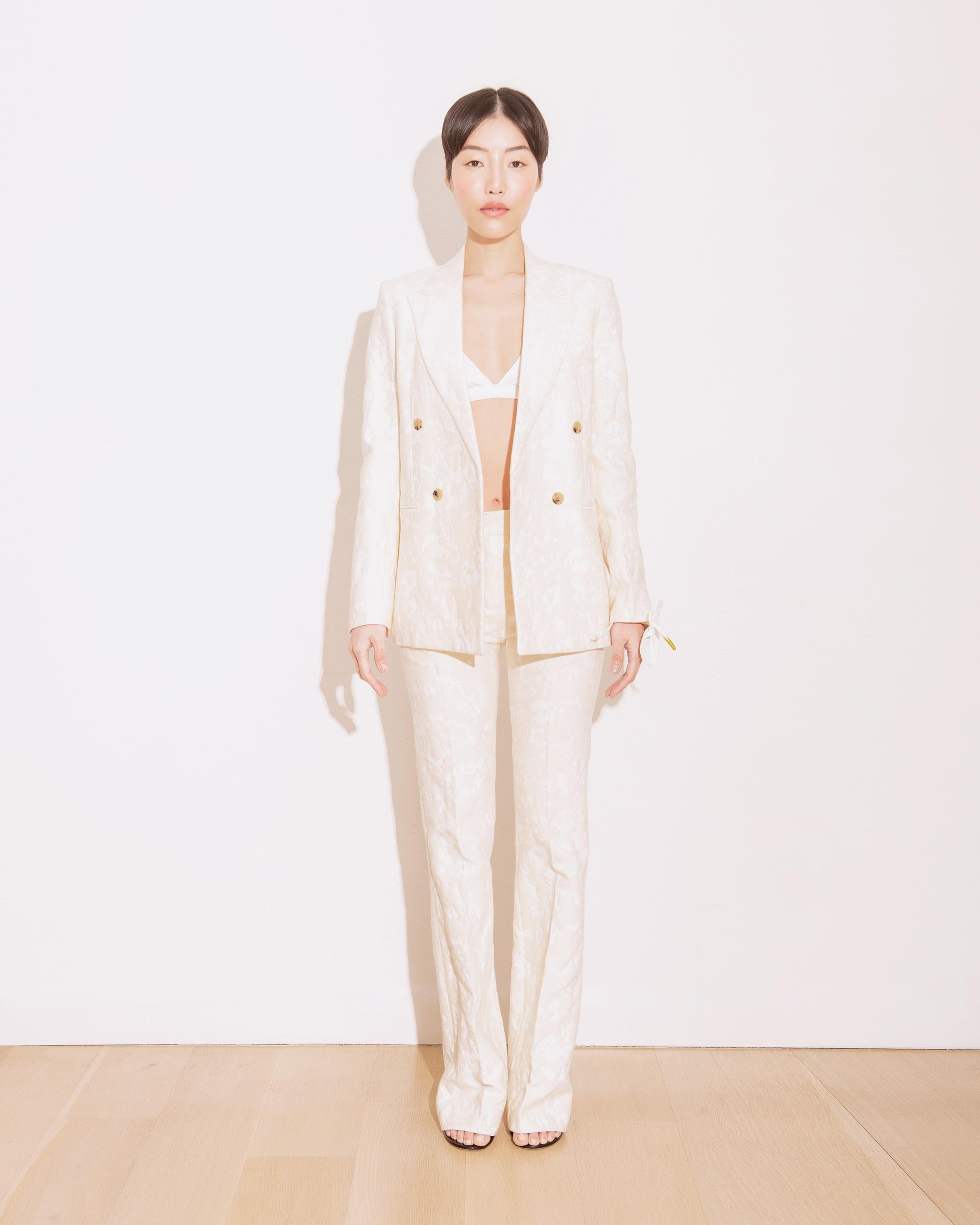 Resort 2013 Old Céline by Phoebe Philo Cream Jacquard Pant Suit Set 10