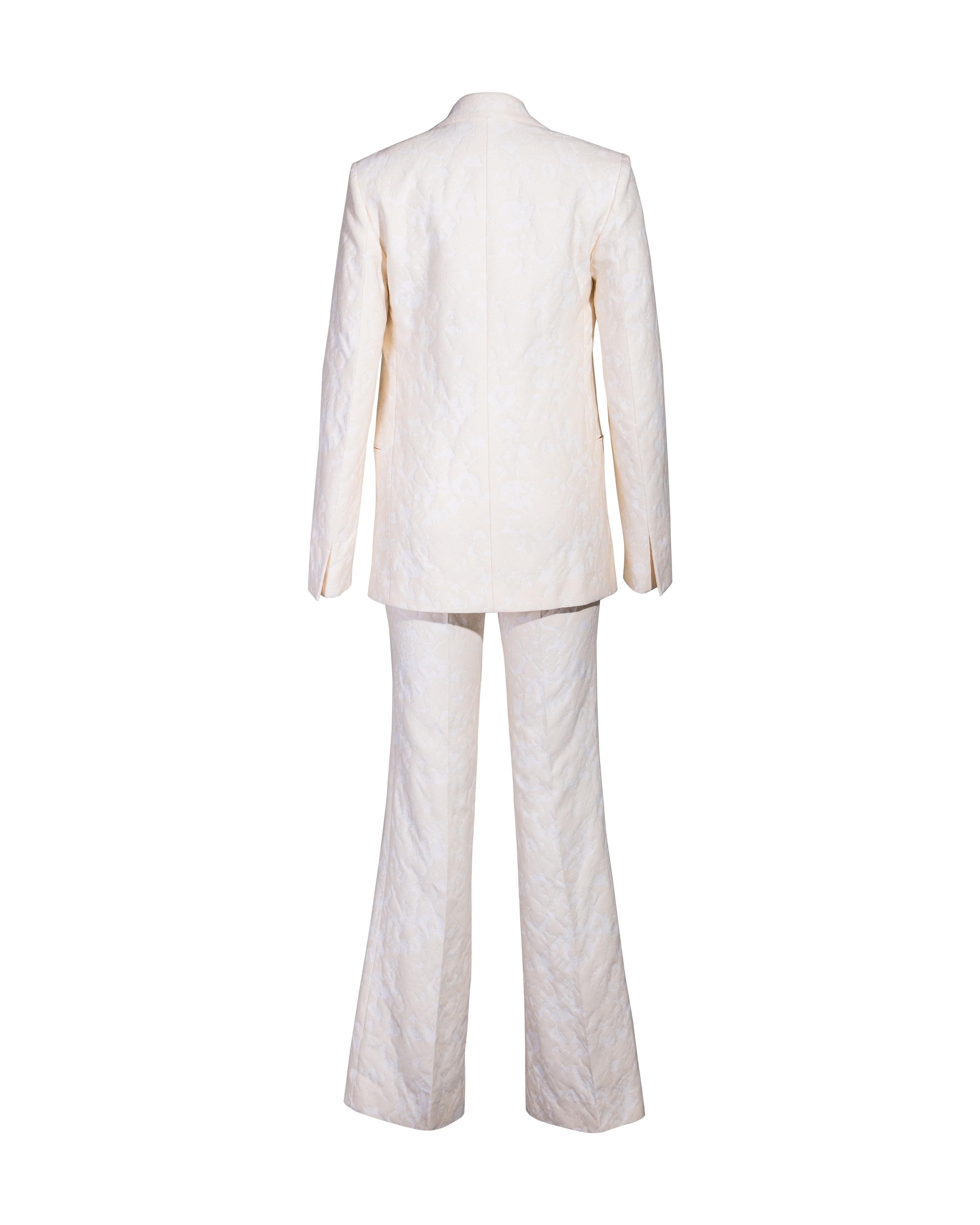 Women's Resort 2013 Old Céline by Phoebe Philo Cream Jacquard Pant Suit Set