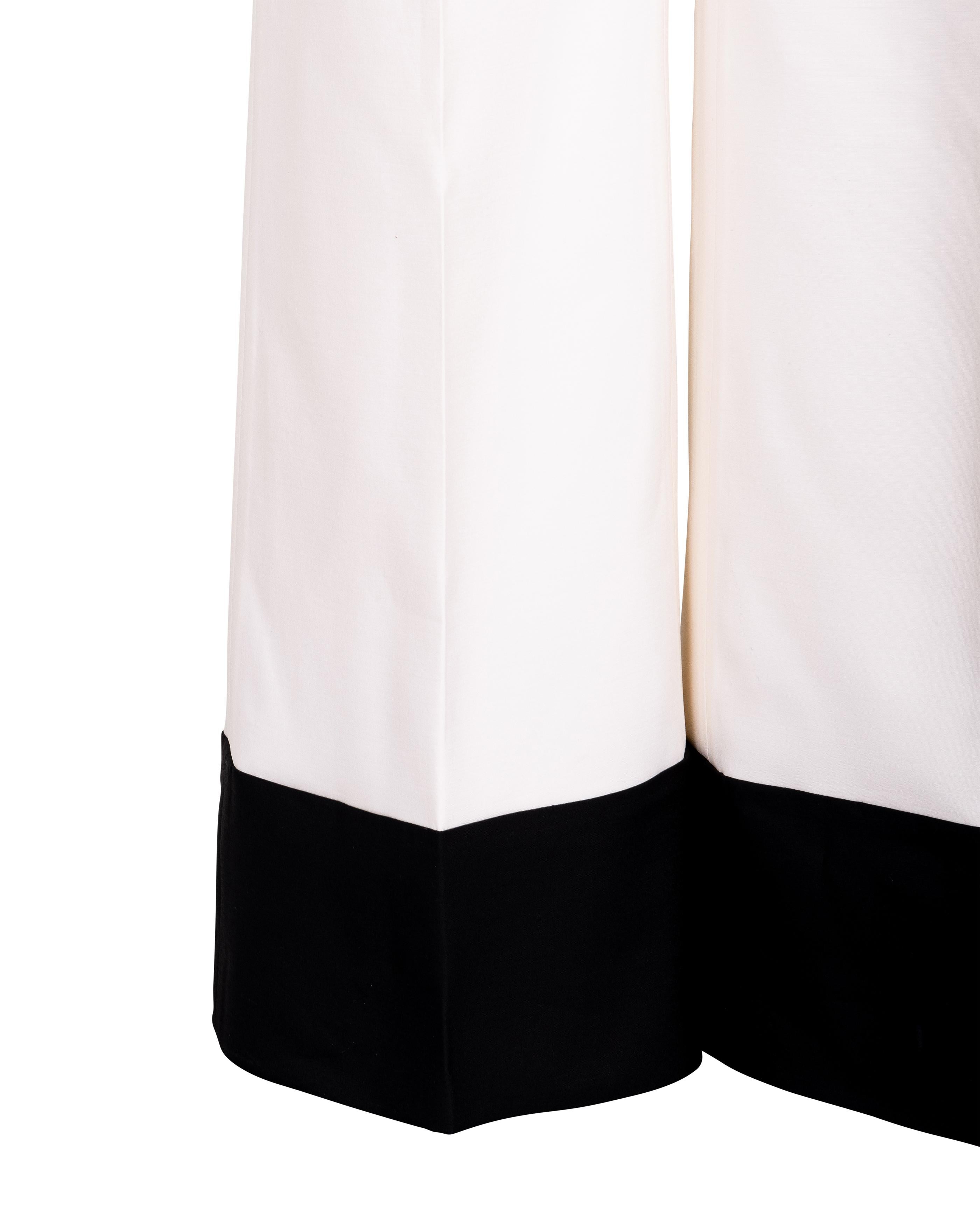 Resort 2013 Old Céline by Phoebe Philo White and Black Color Block Trousers 1