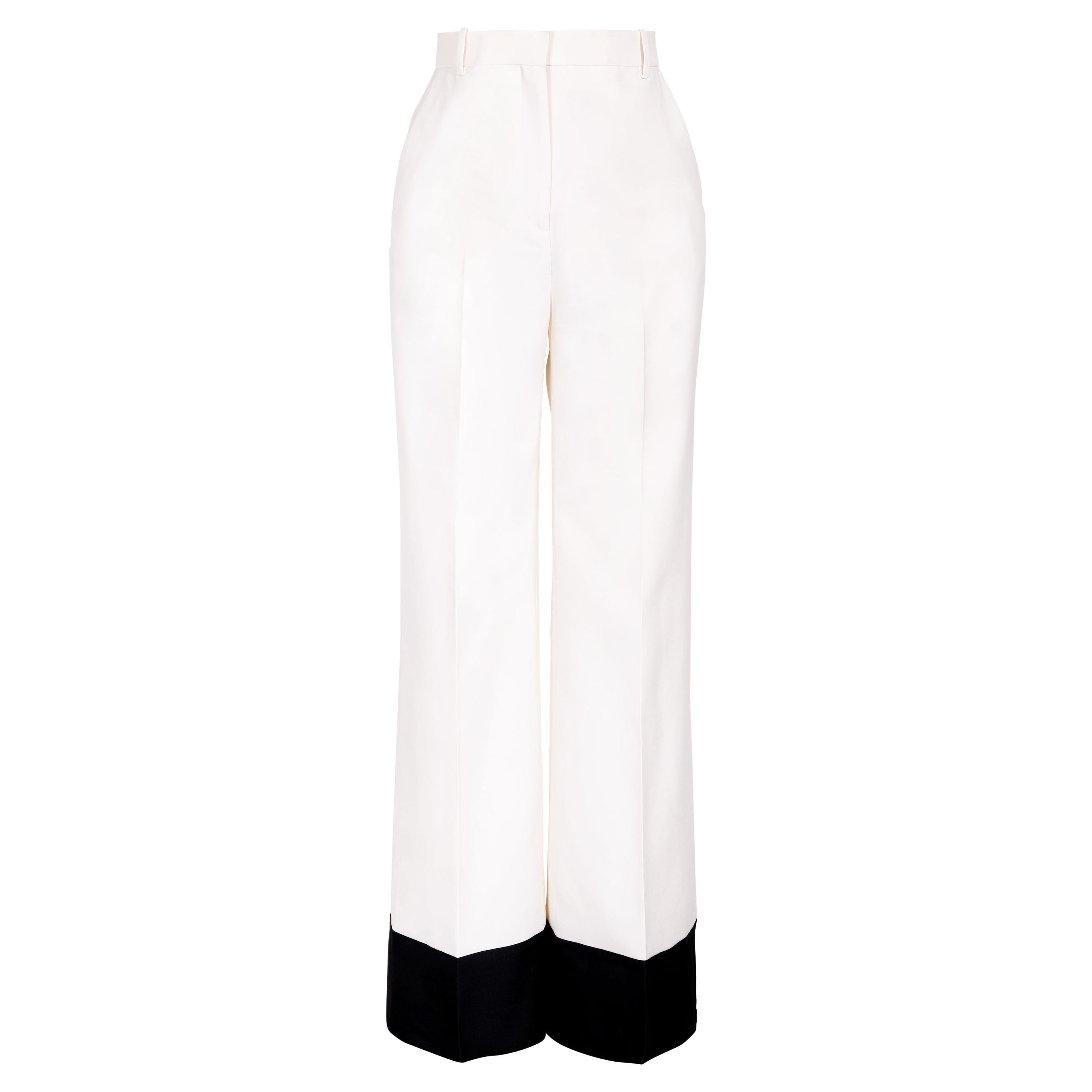 Resort 2013 Old Céline by Phoebe Philo White and Black Color Block Trousers