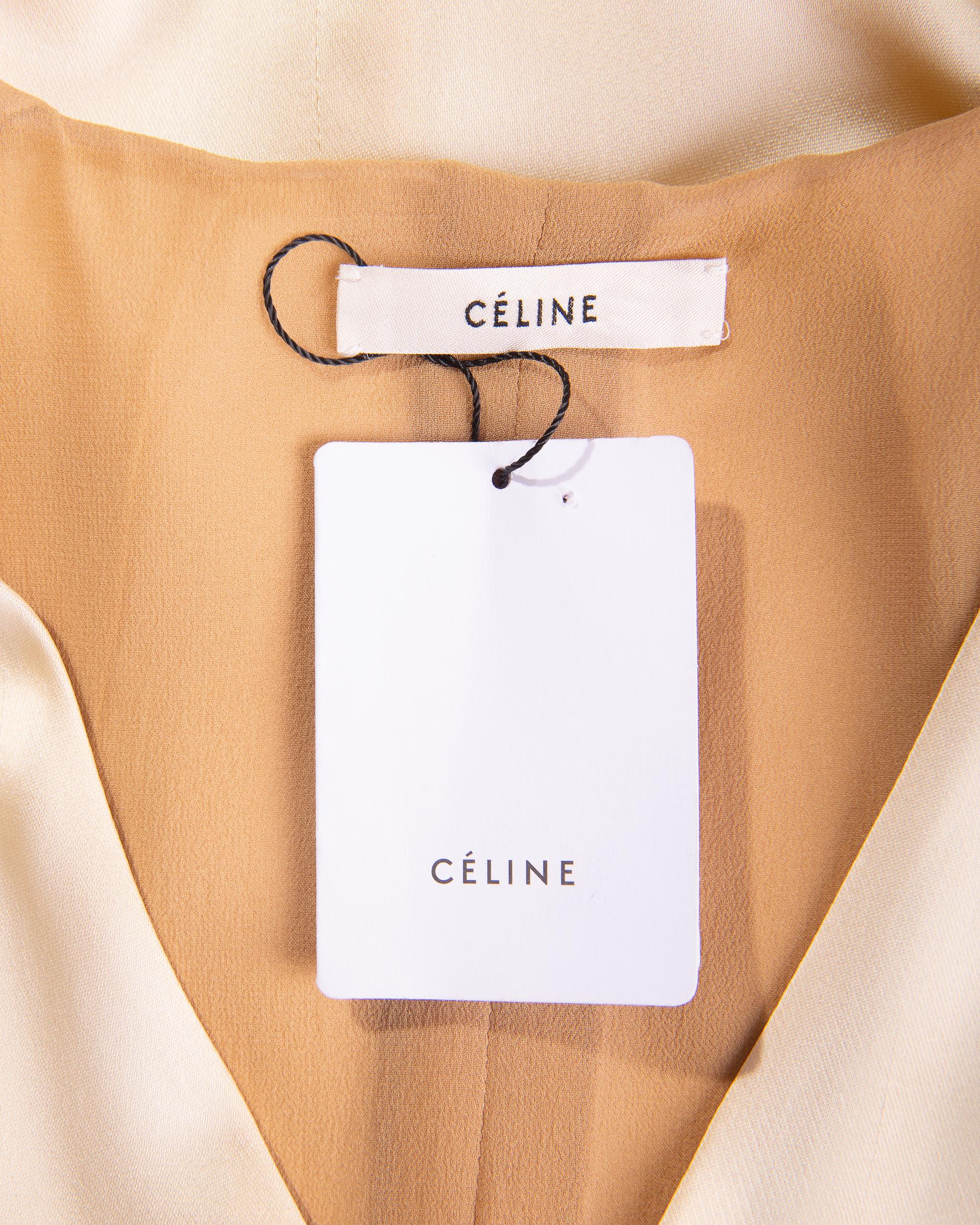 Resort 2014 Céline by Phoebe Philo Silk Satin Cream Maxi Dress 4