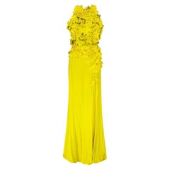 Resort 2014 L#4 NINA RICCI SILK LACE YELLOW LONG DRESS as seen as Aura FR 36 - 4