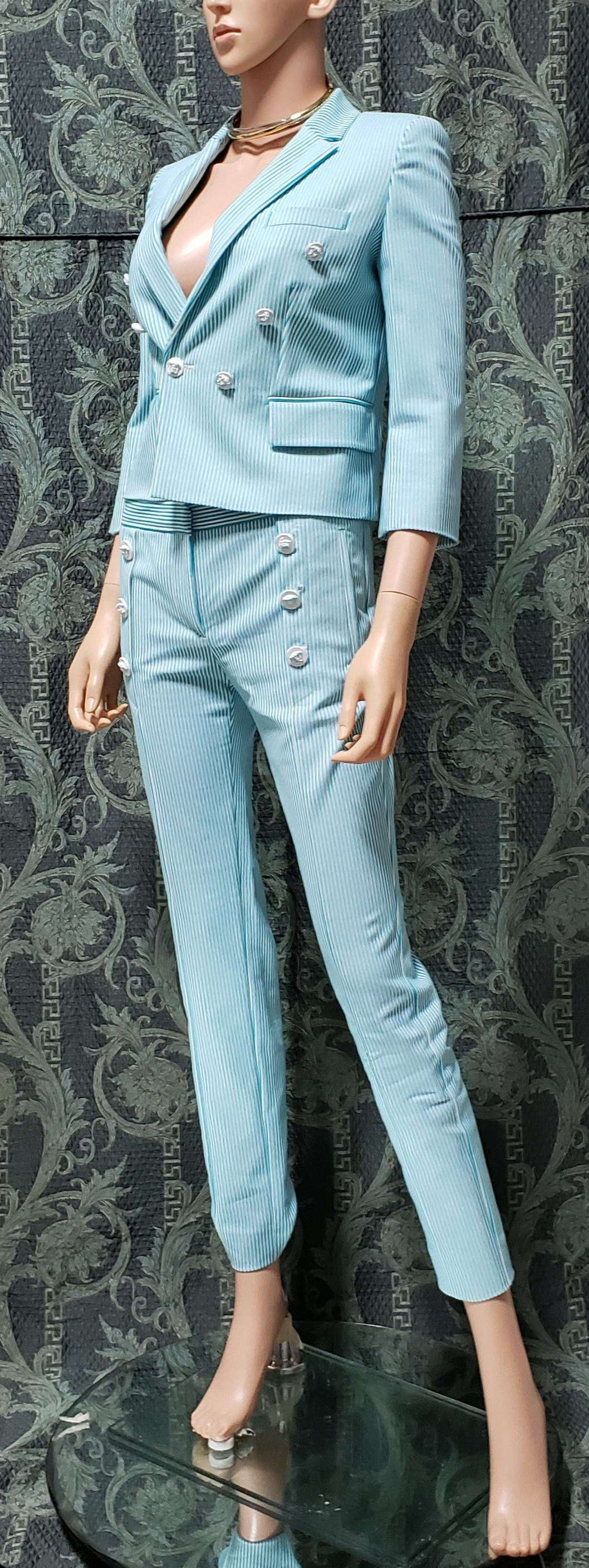 blue versace pantsuit
