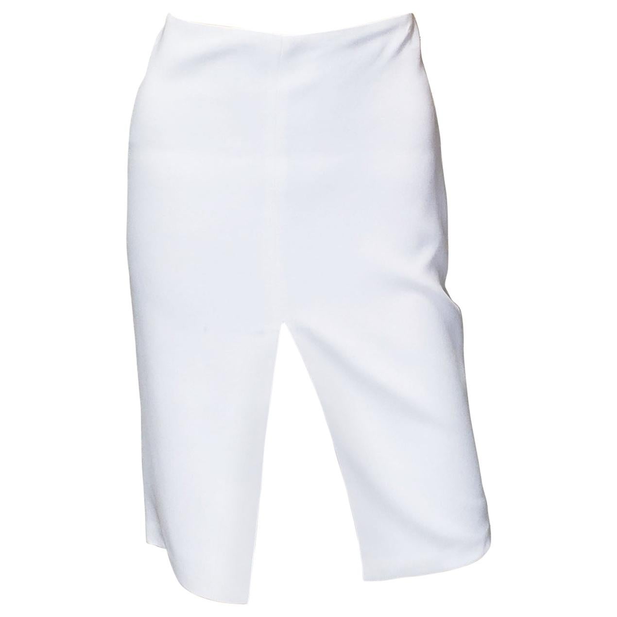 Resort 2014 Look # 22 NEW VERSACE WHITE VISCOSE SKIRT w/FRONT SLIT 38 - 2