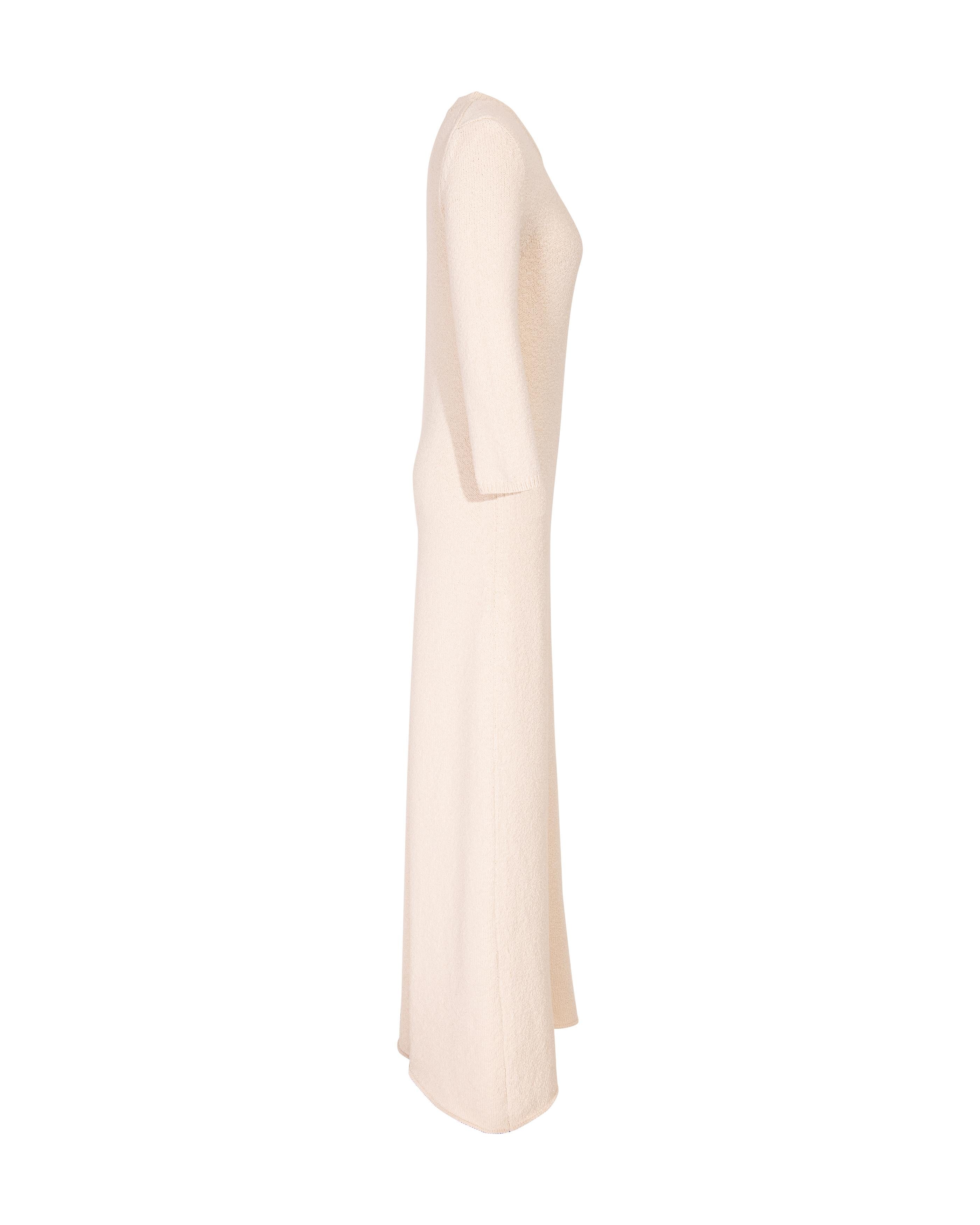 Resort 2015 Céline by Phoebe Philo Scoop Neck Cream Knit Dress In Excellent Condition In North Hollywood, CA