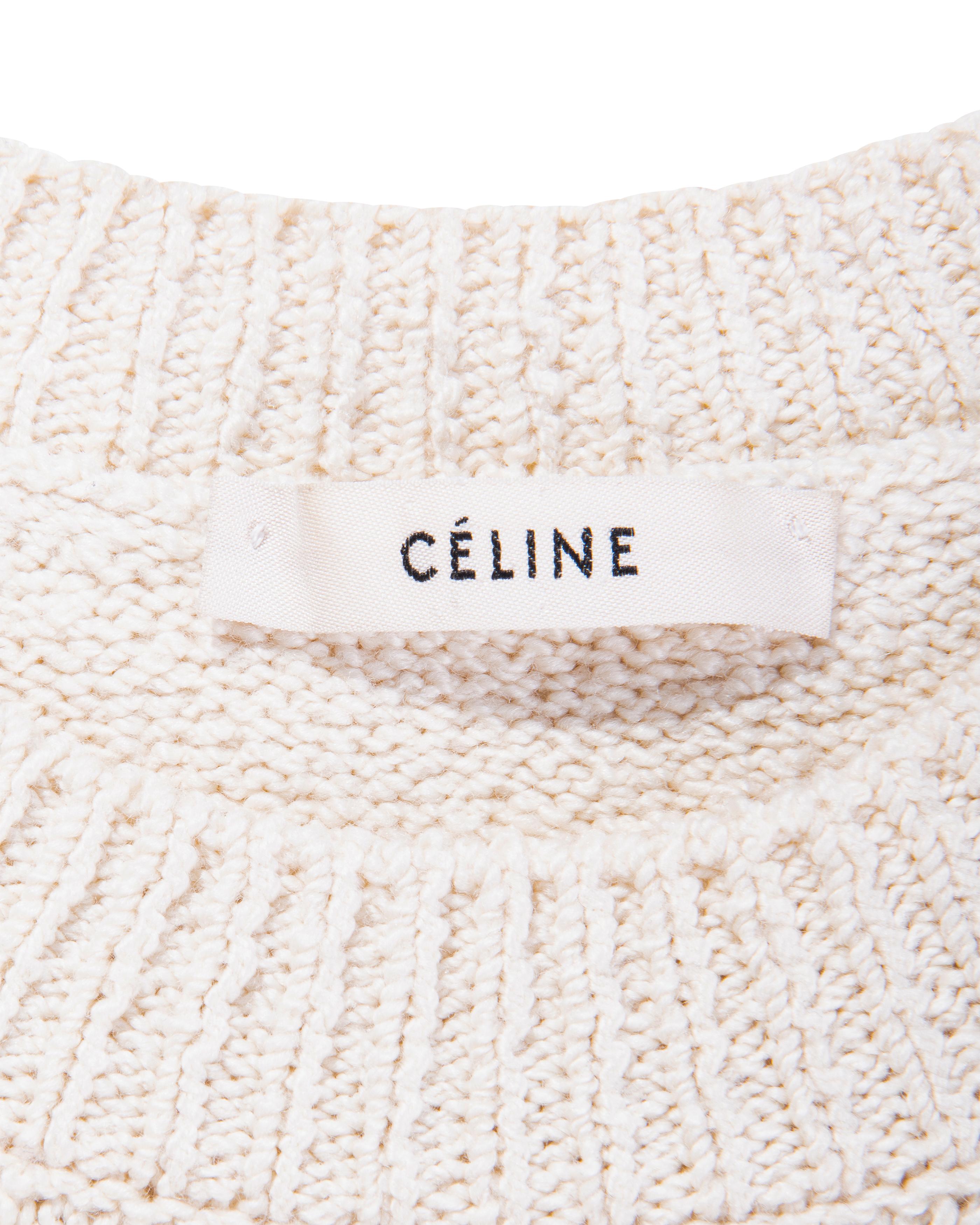 Resort 2015 Céline by Phoebe Philo Scoop Neck Cream Knit Dress 4