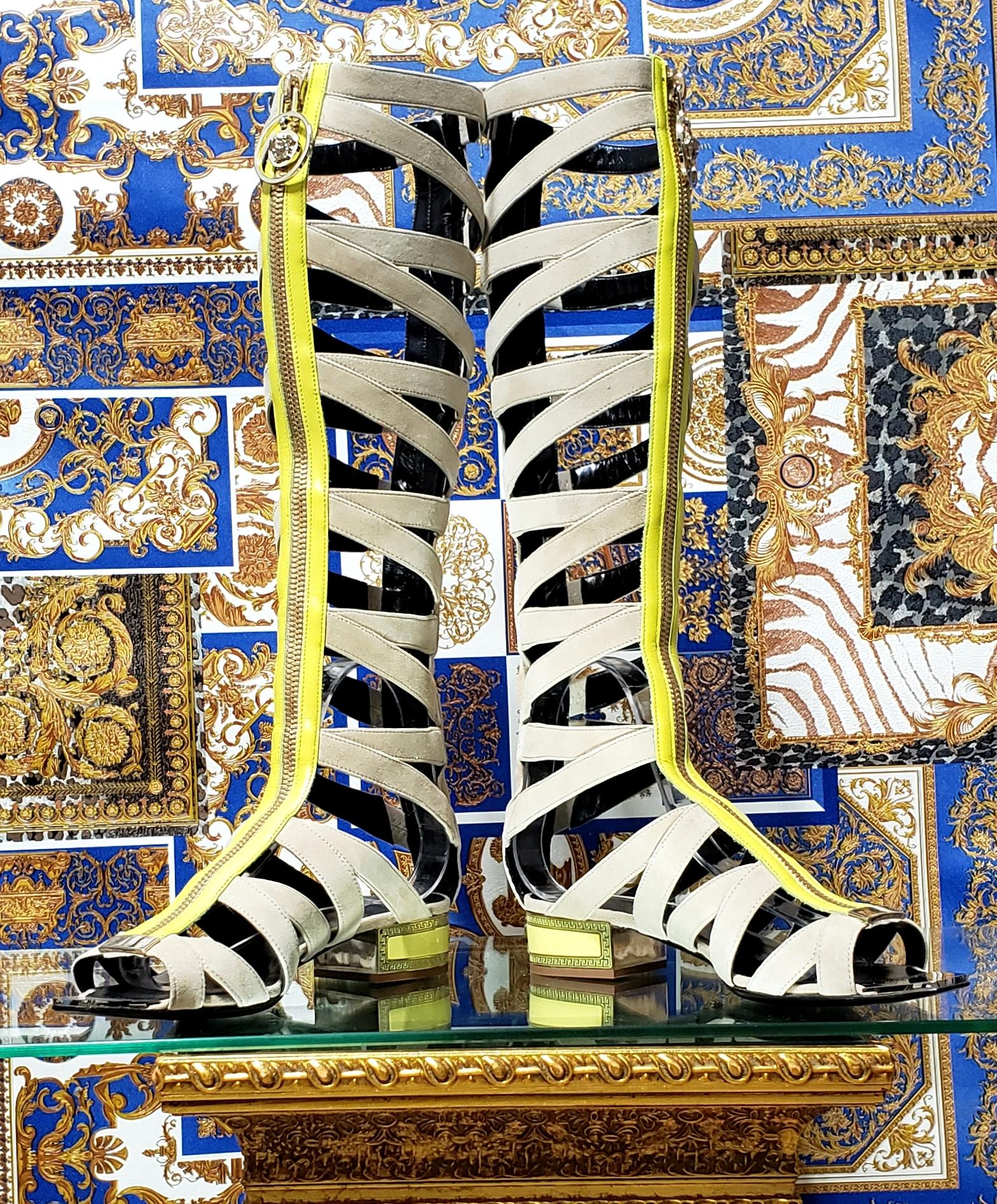 versace zipper heels