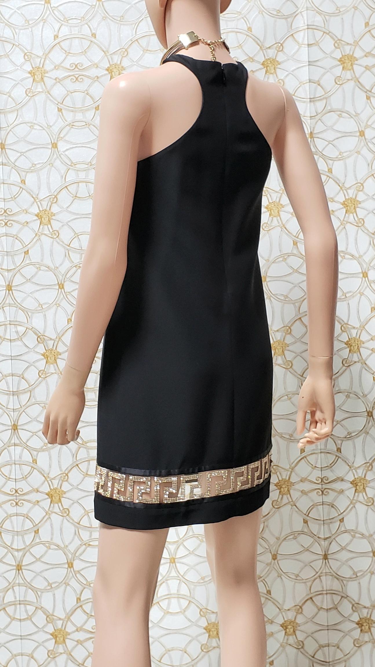 Resort 2015 look # 25 VERSACE BLACK CRYSTAL-EMBELLISHED SILK-CADY DRESS 38 - 2 For Sale 6