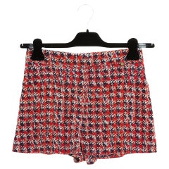 Resort 2015 Louis Vuitton Ghesquiere Tricolor Silk Shorts FR38