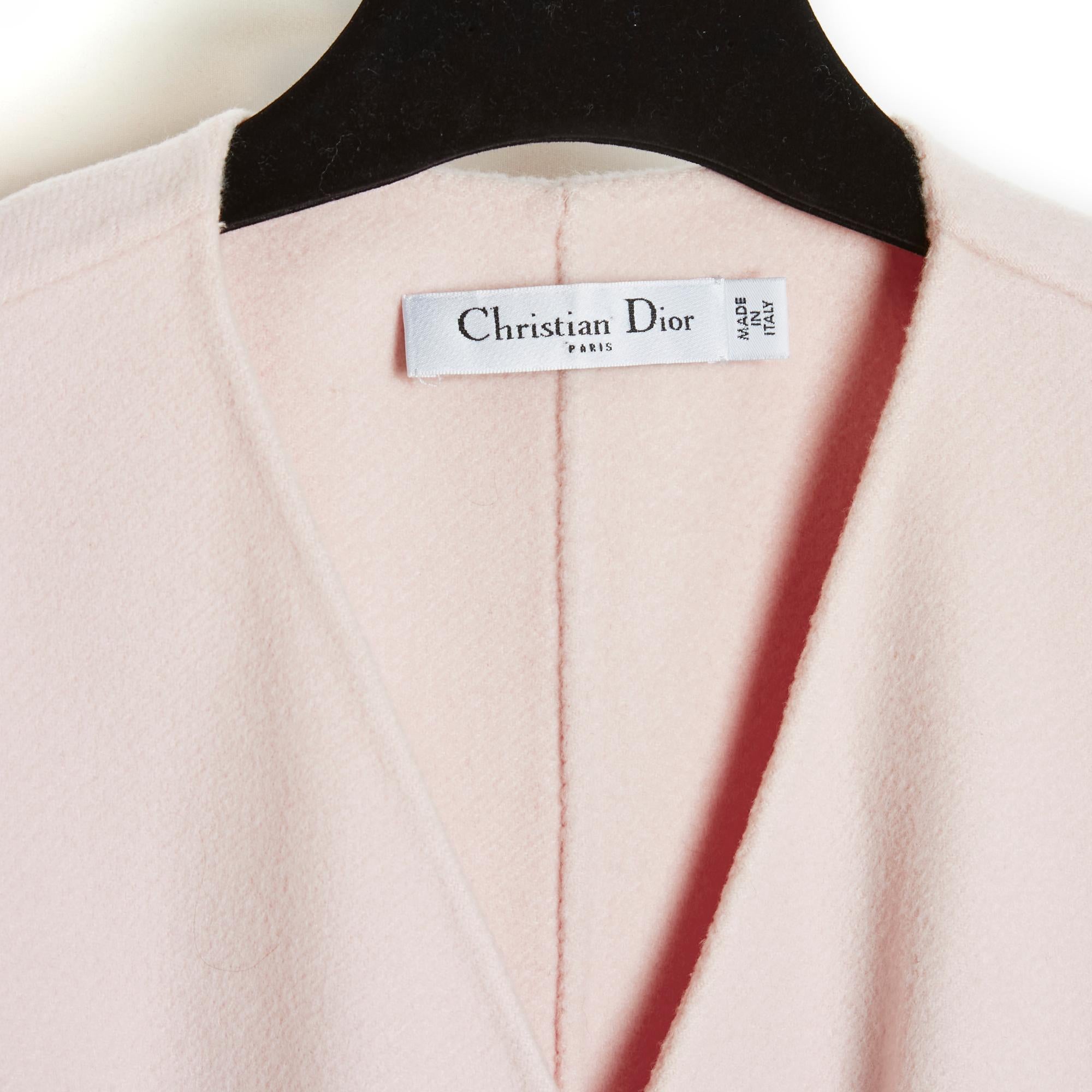 Resort 2016 Dior Light Pink Cashmere Flared Dress In Excellent Condition For Sale In PARIS, FR