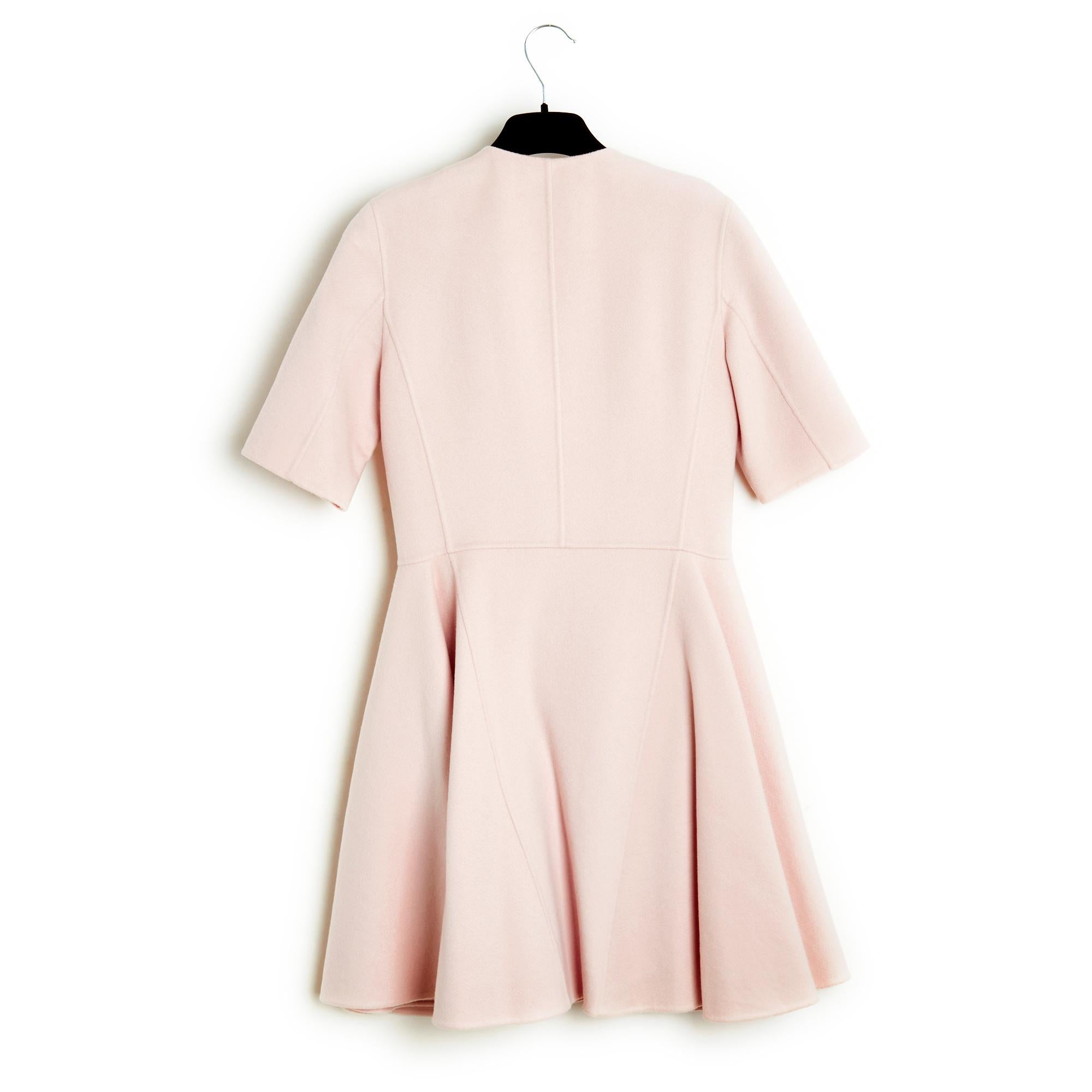Women's or Men's Resort 2016 Dior Light Pink Cashmere Flared Dress For Sale