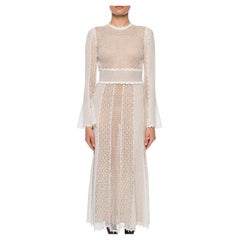 Resort 2019 ALEXANDER MCQUEEN CREAM OPENWORK DRESS Sz M