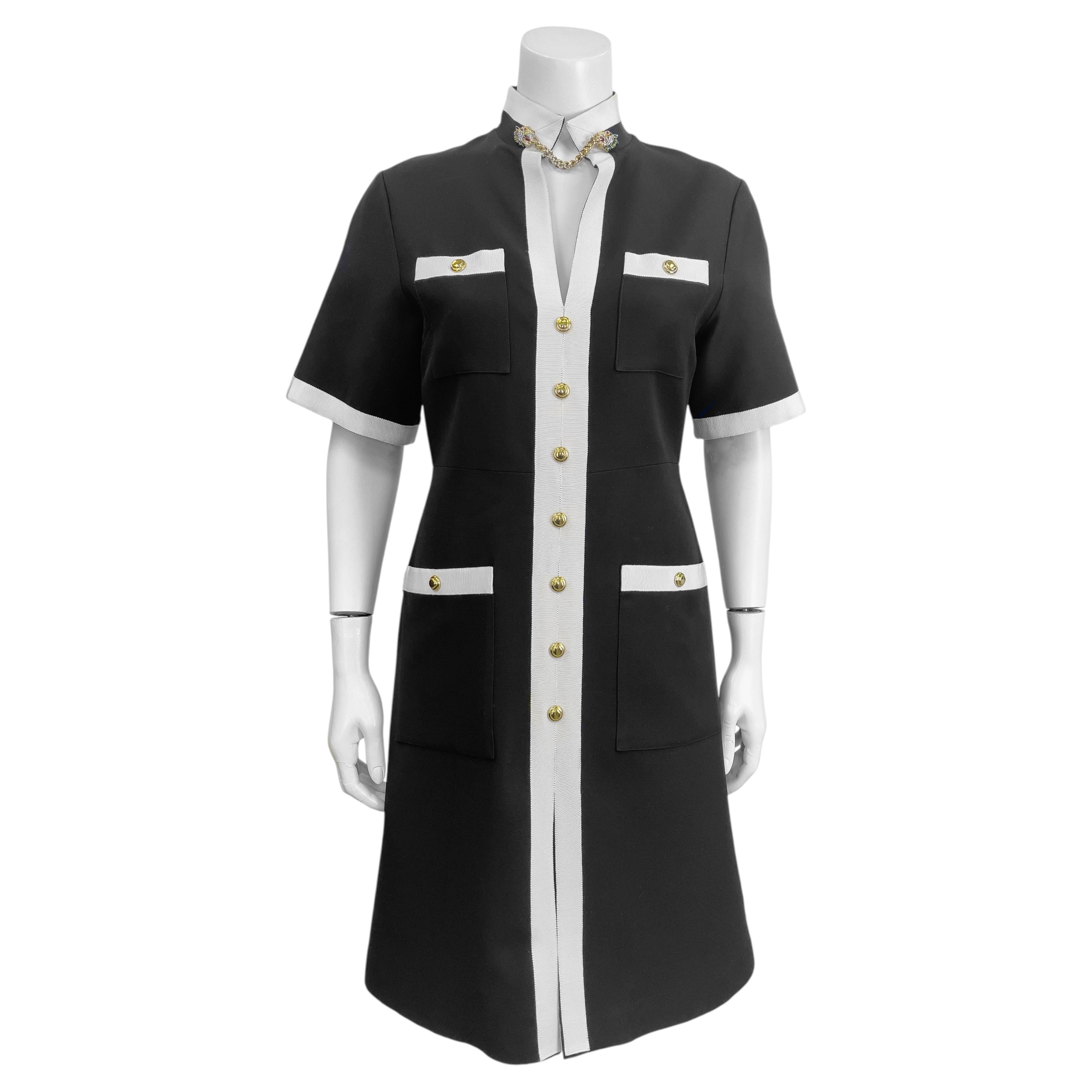 Resort/Spring 2019 Gucci Black and White Day Dress by Alessandro Michele