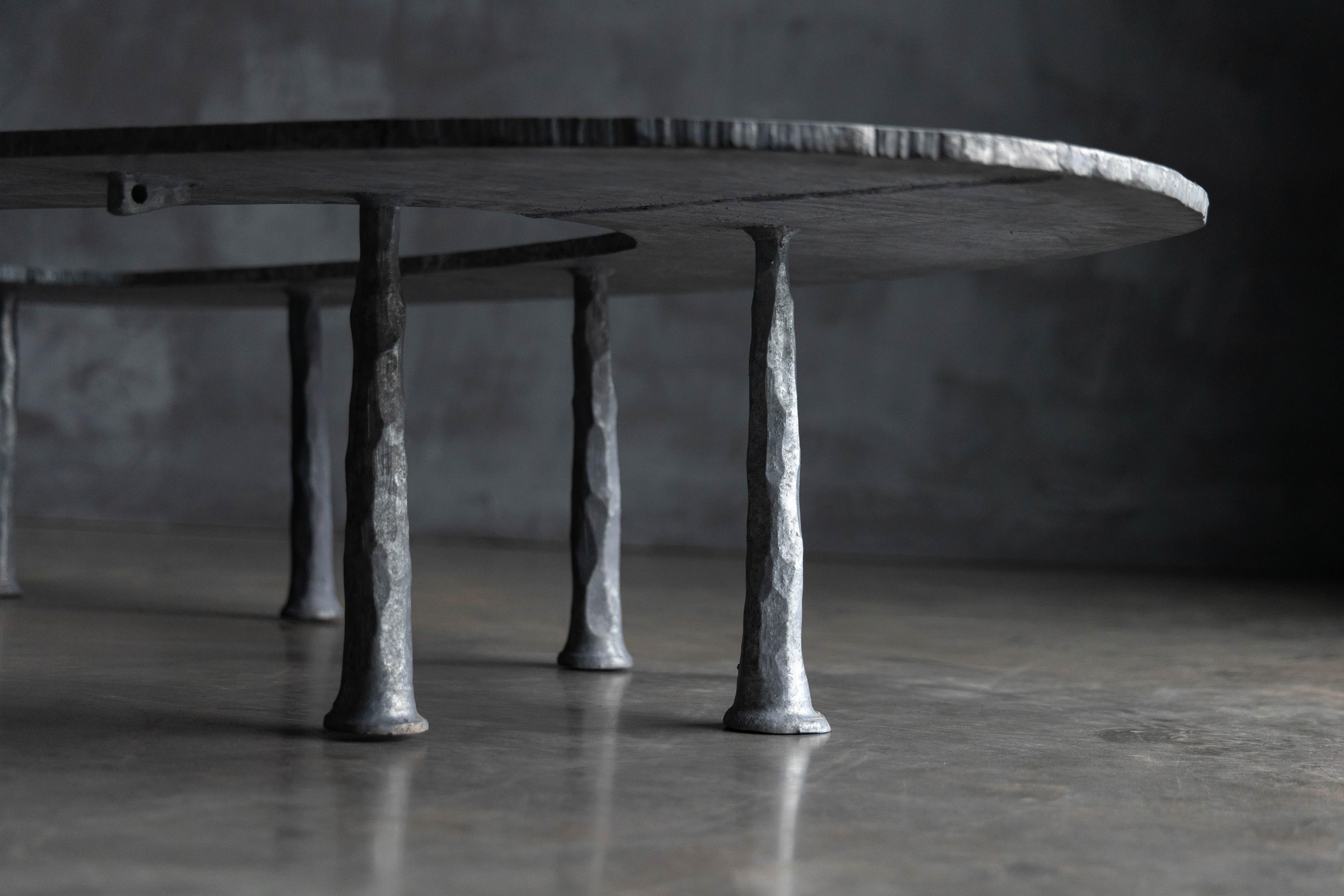 Steel Resourcer Galva Elipse Coffee Table by Atelier Serruys, Belgium, 2024 For Sale