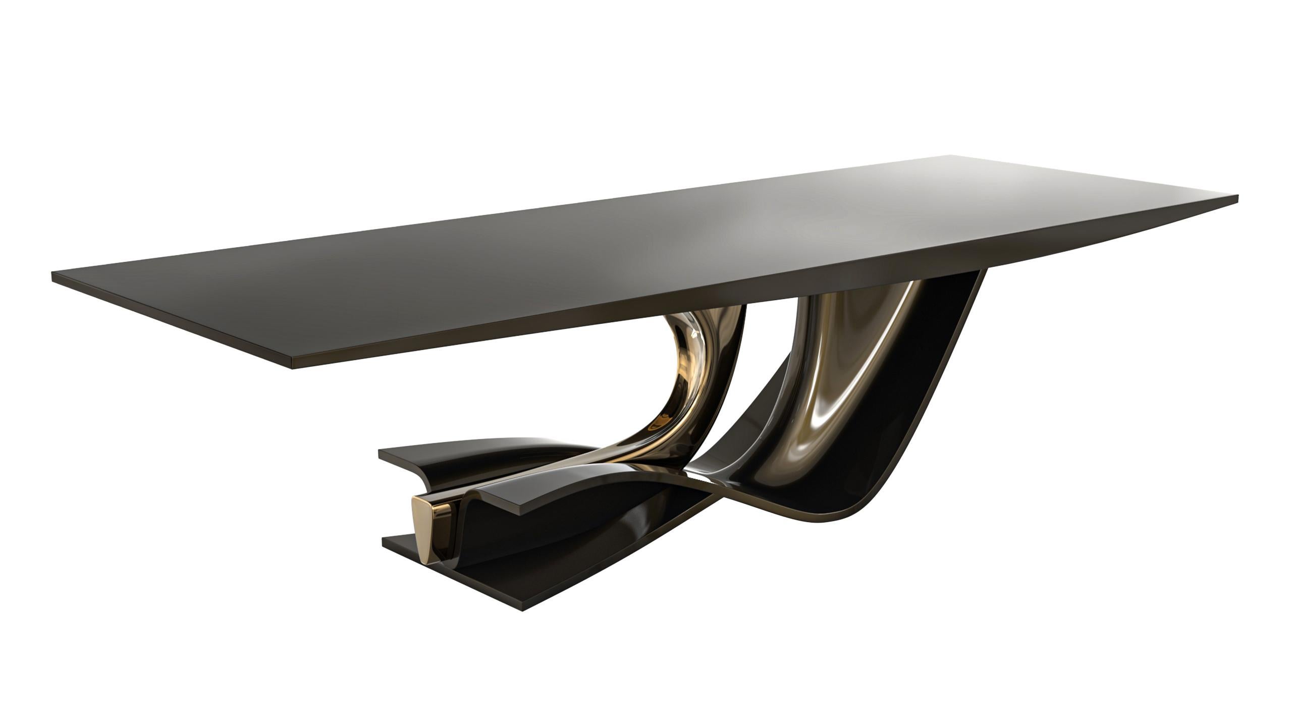 Table « Respiro » en édition limitée avec acier inoxydable et bronze, Istanbul en vente 1
