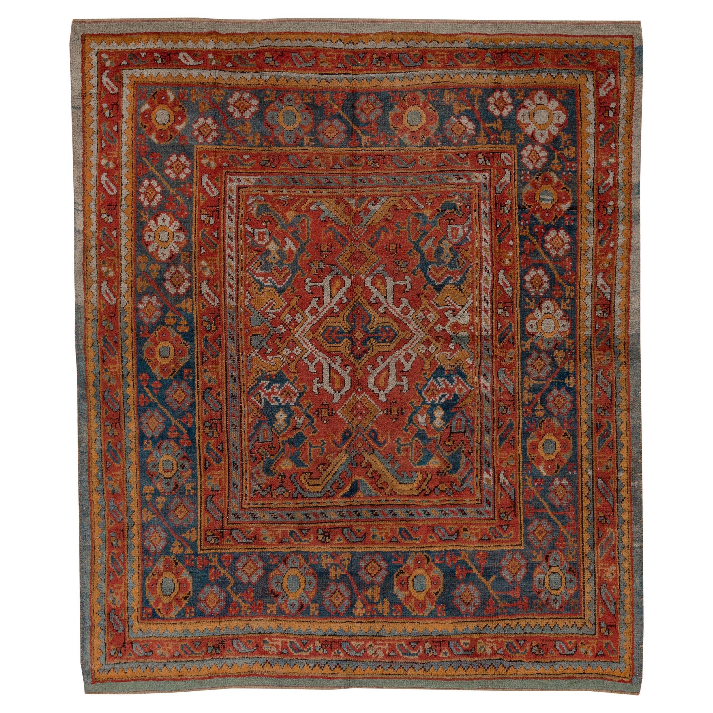 Resplendent Oushak: Ein Wandteppich mit türkischem Erbe und lebhaften Farbtönen im Angebot