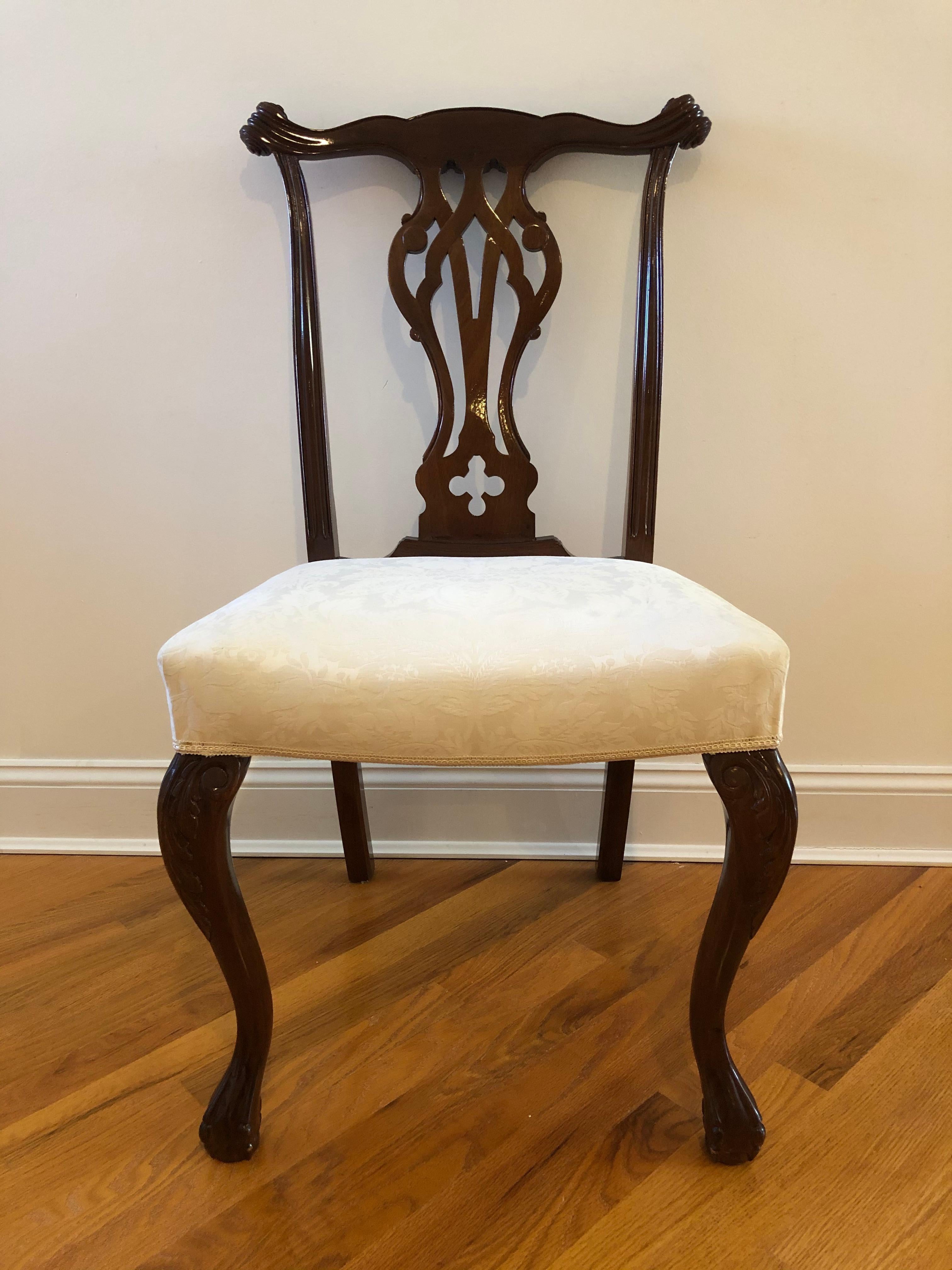 Resplendent Set of 10 Chippendale Style Dining Chairs 5