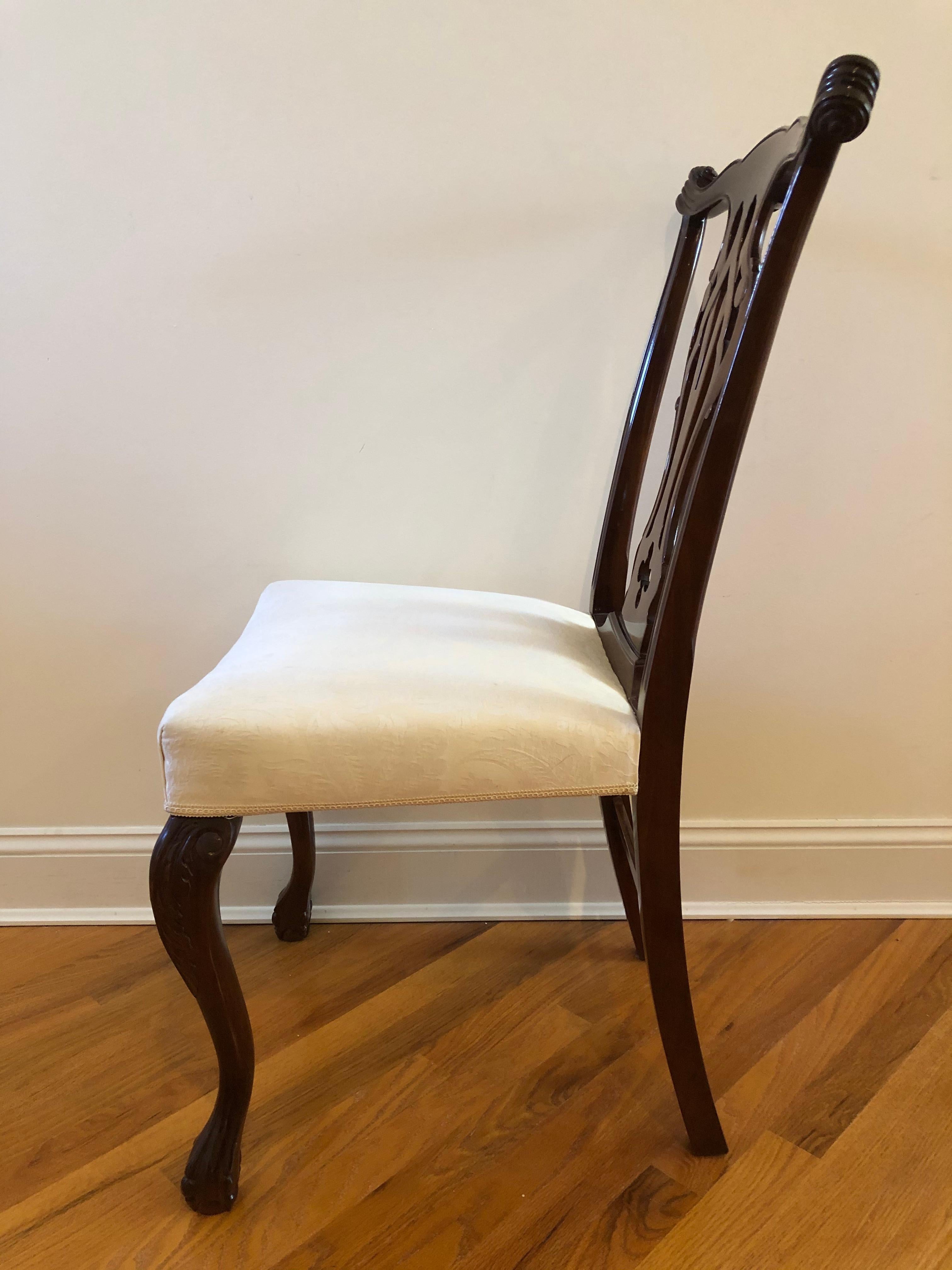 Resplendent Set of 10 Chippendale Style Dining Chairs 6