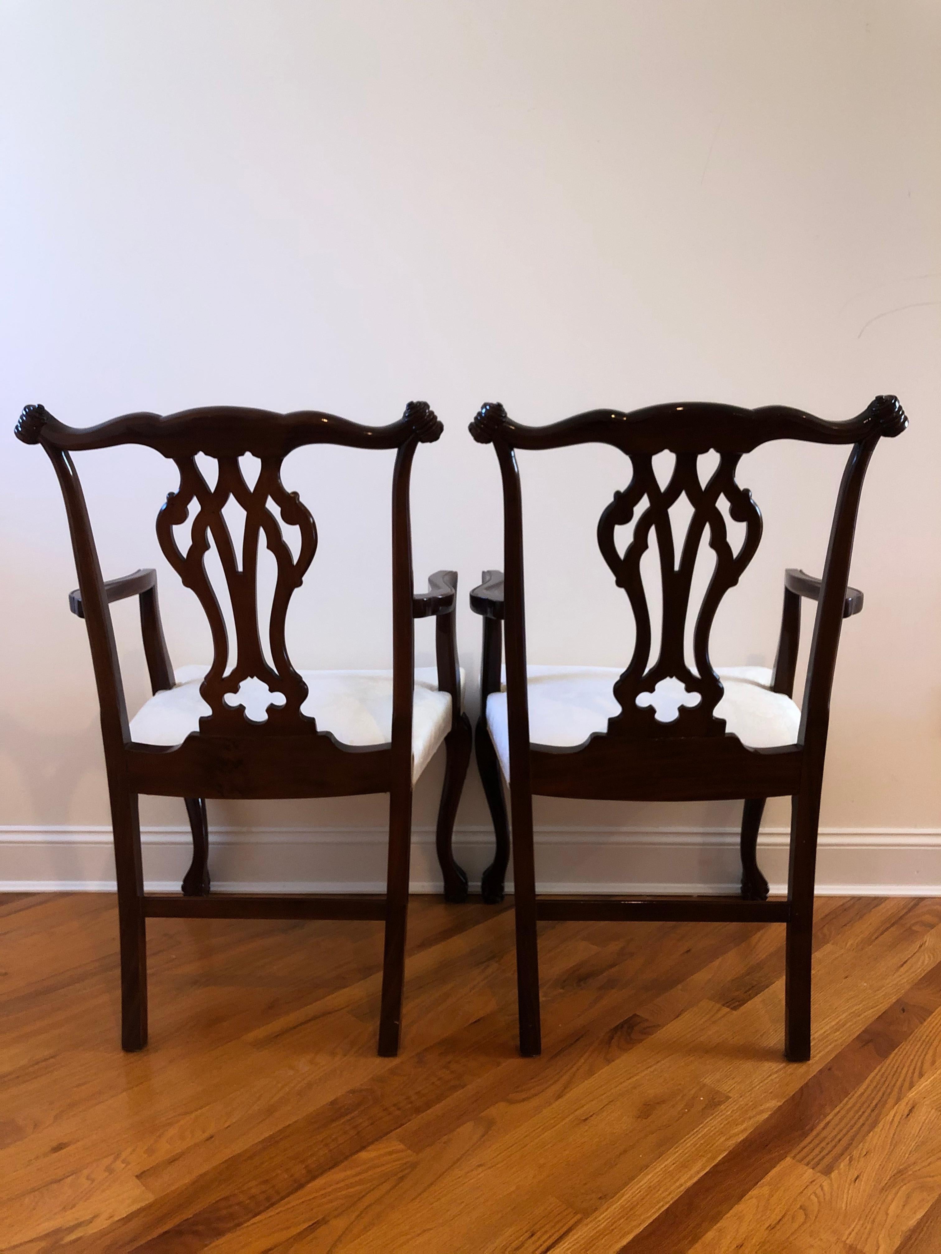 Resplendent Set of 10 Chippendale Style Dining Chairs 2