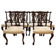Resplendent Set of 8 Chippendale Style Dining Chairs