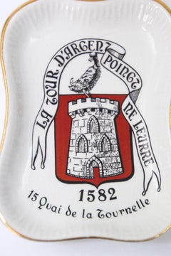 Restaurant La Tour D'Argent Poinct Ne Leurre Dish Porcelain by Longchamp France