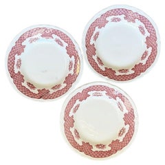 Restaurant Ware Saucers with Pink Chintz Border by Shenango - Set of 3