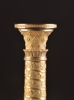 Restauration Bronze Candlesticks in Trajan's Column Style