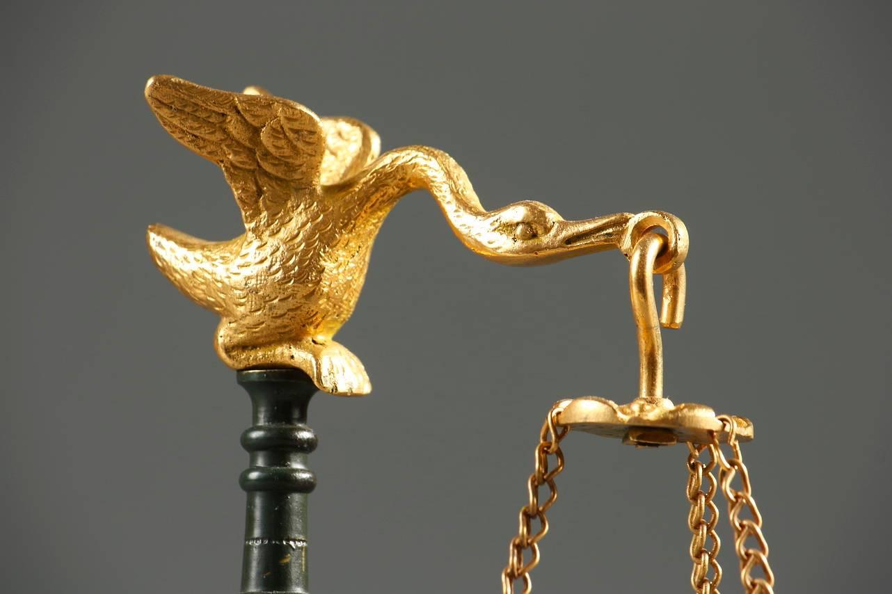 Charles X Restauration Bronze and Opaline Brûle-Parfum with Swan
