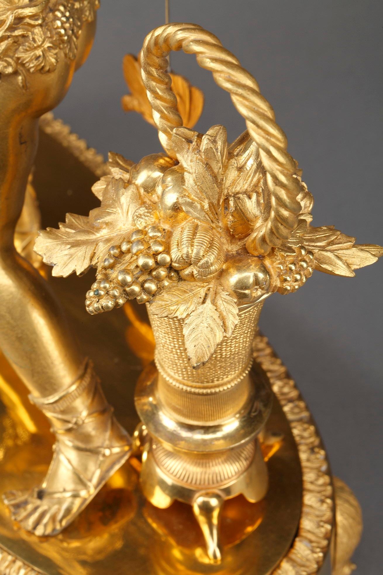 Restauration Gilt Bronze Clock 