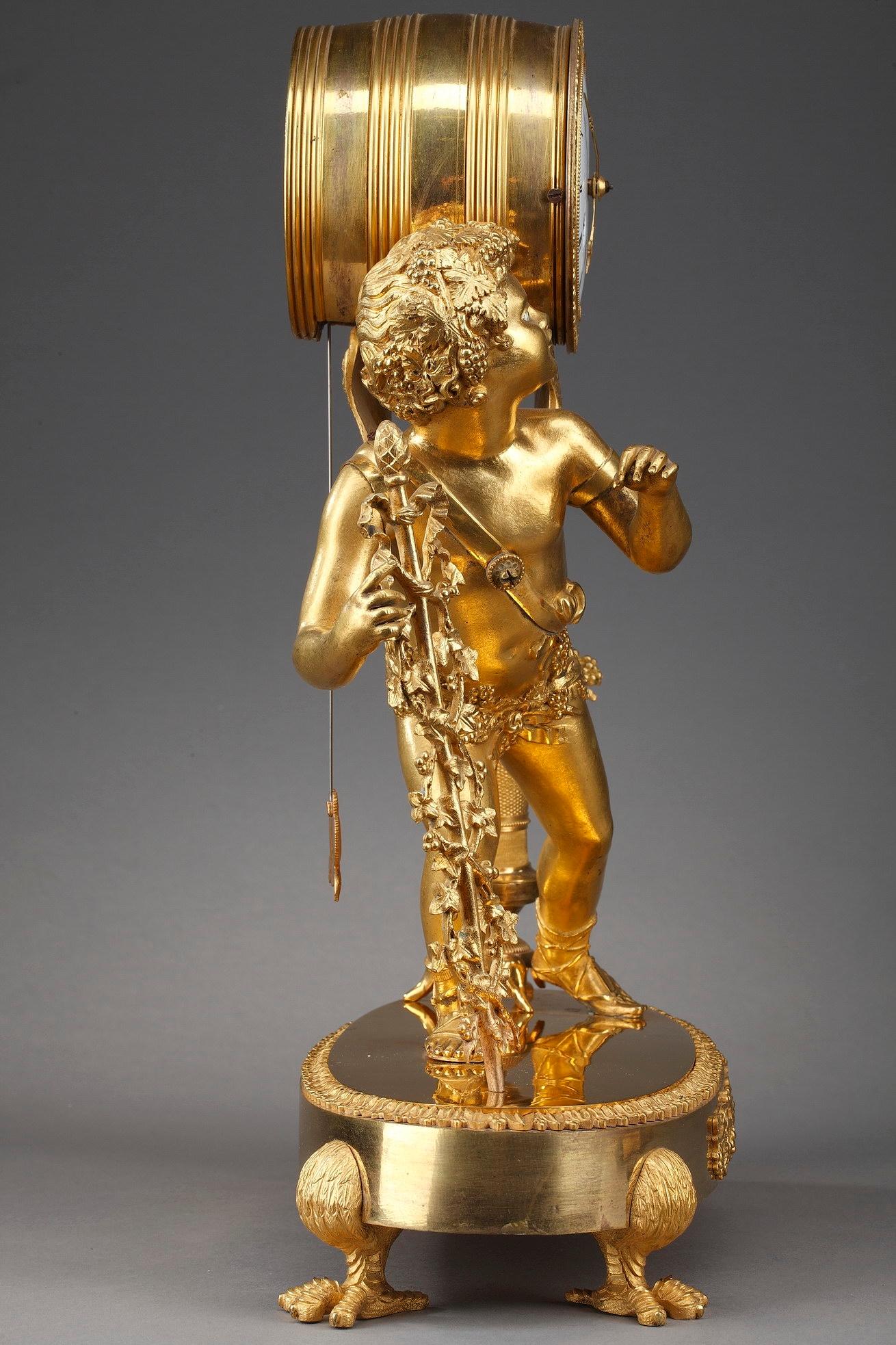 Restauration Gilt Bronze Clock 