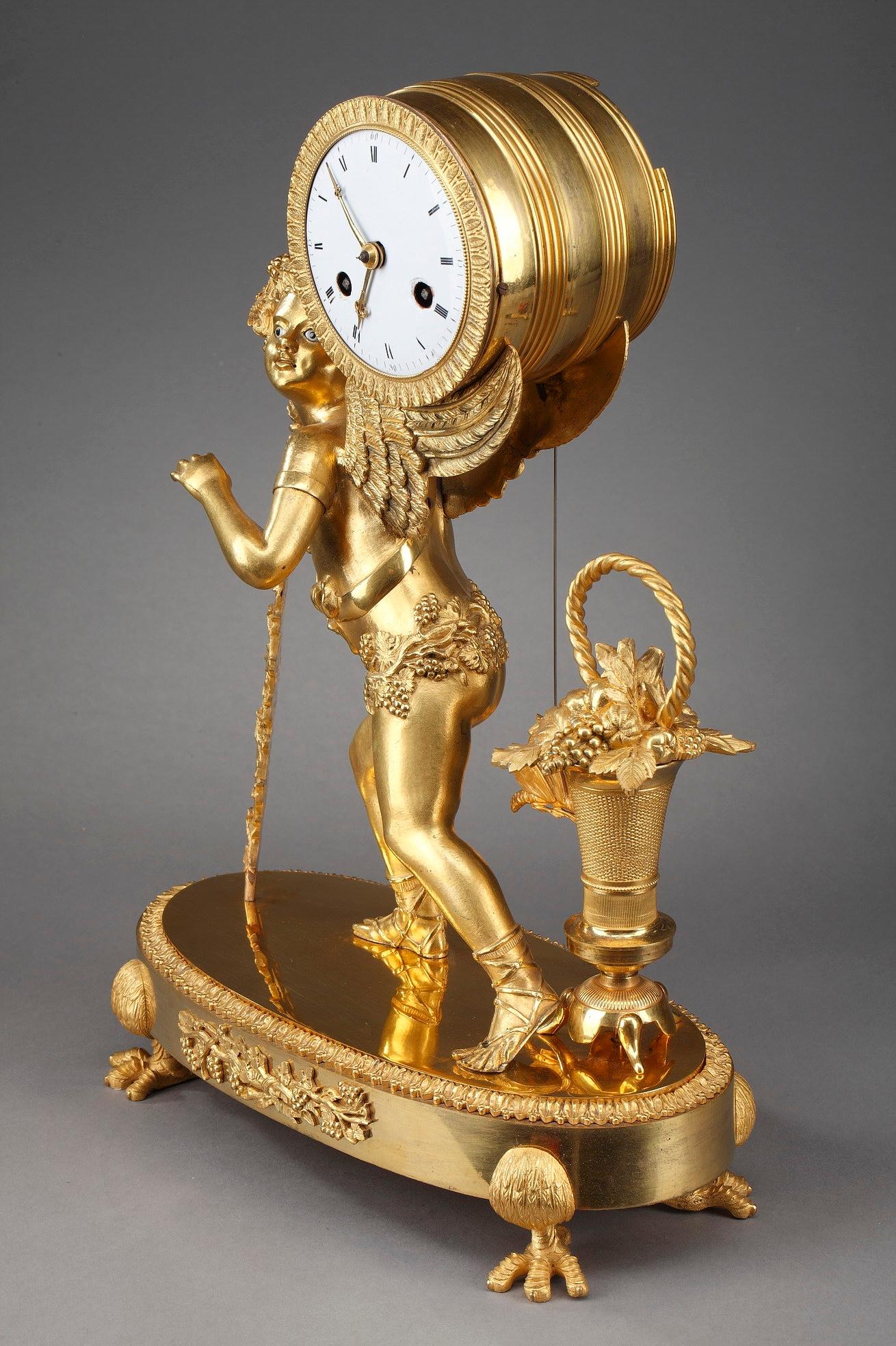 Early 19th Century Restauration Gilt Bronze Clock 