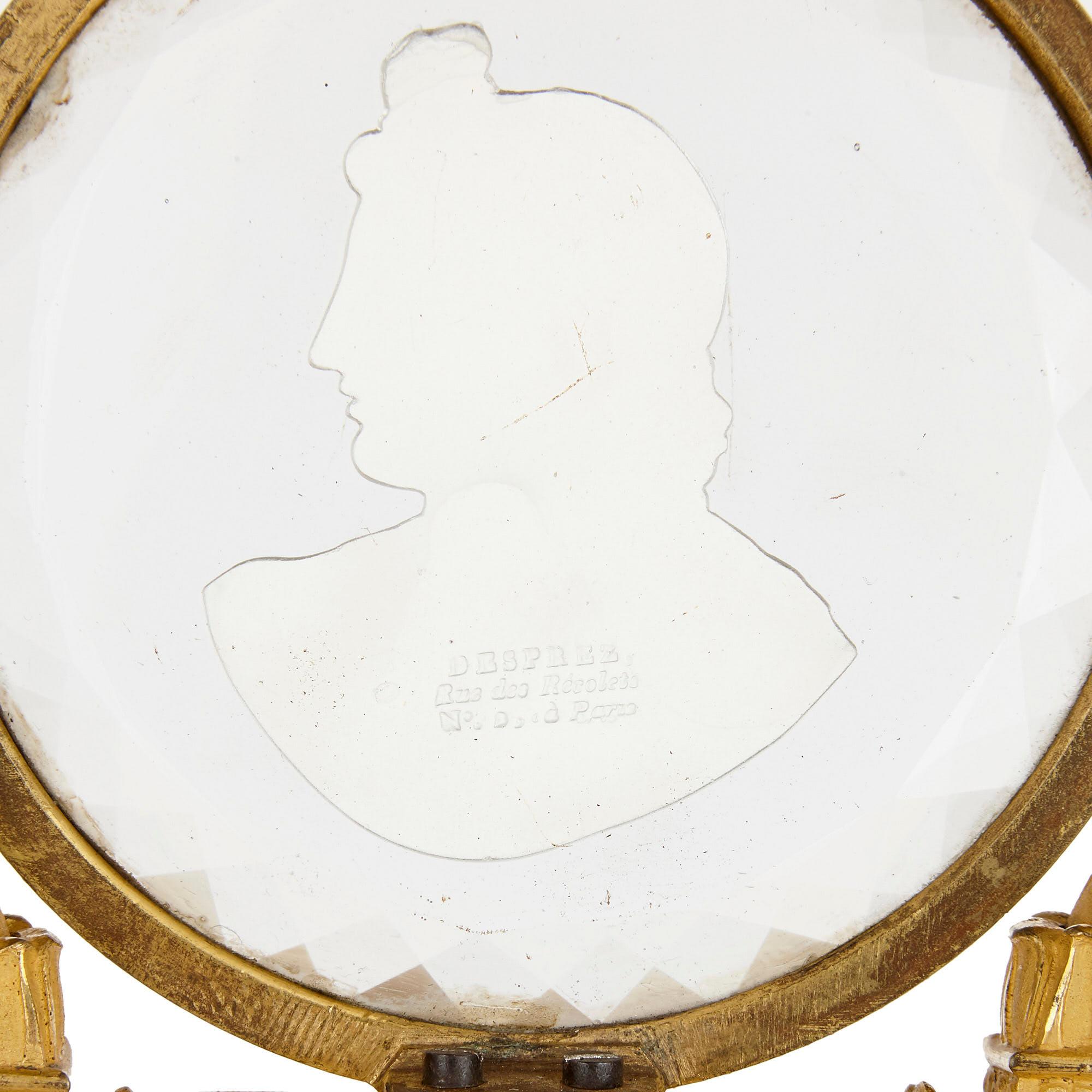 Horloge de cheminée en cristal Lyre montée sur bronze doré Restauration en vente 1