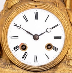 Restauration Gilt Metal Figural Clock