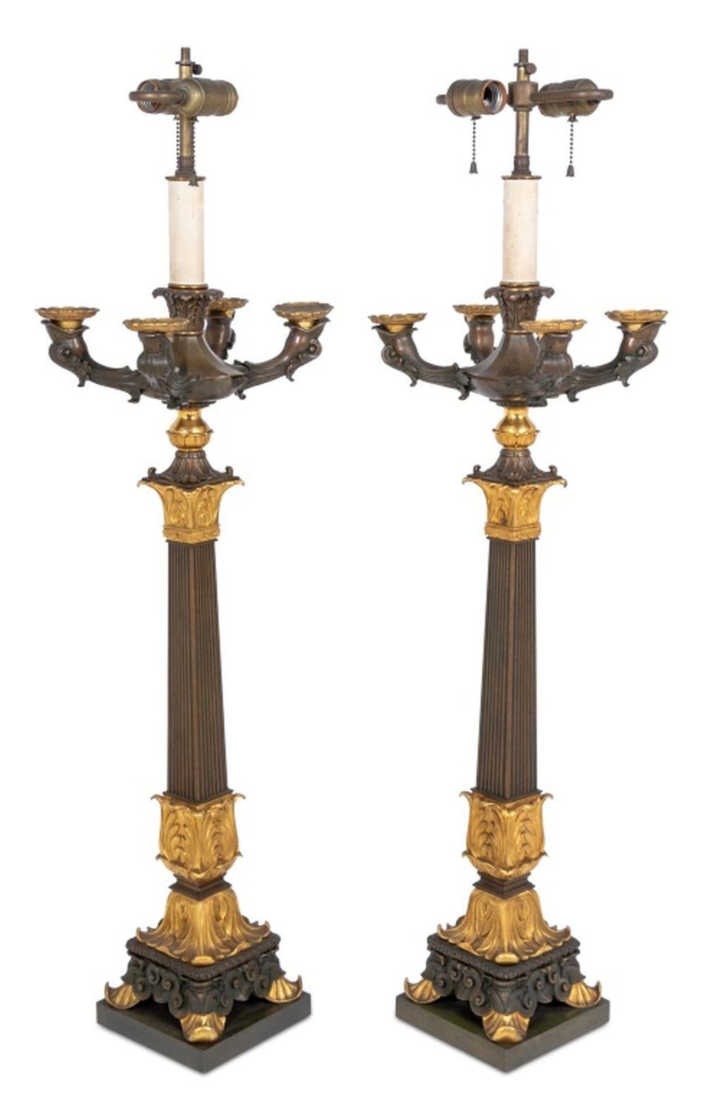 Candelabri Restauration in bronzo e ormolu, coppia In condizioni buone in vendita a Astoria, NY