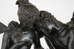 Reloj de chimenea Restauration Ormolu, Bronce Patinado