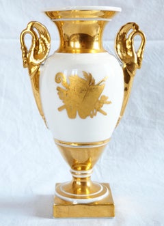Vaso in porcellana dorata Restauration Paris inizio XIX secolo circa 1830