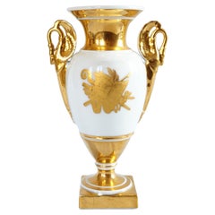 Restauration Paris porcelain gilt vase early 19th century circa 1830