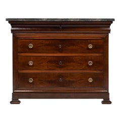 Restauration Period Chest with Gray Marble Top