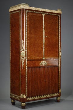 Restauration Period Collector's Cabinet with Gilt Bronze Decorations