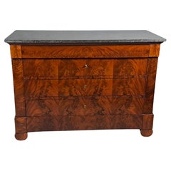 Antique Restauration Period Commode In Flamed Mahogany