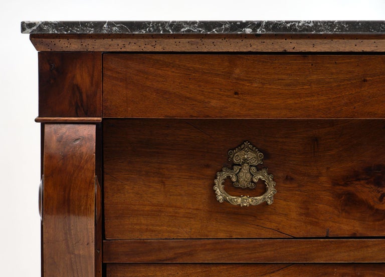 19th Century Restauration Period French Walnut Chest of Drawers For Sale