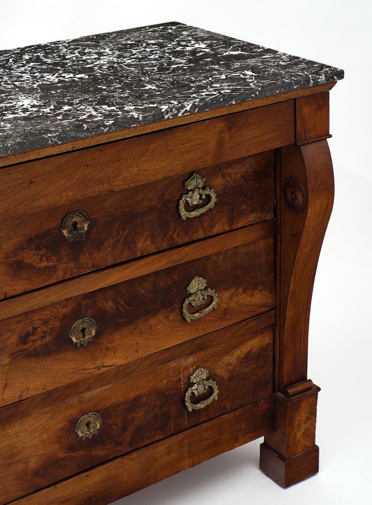 Restauration Period French Walnut Chest of Drawers For Sale 1