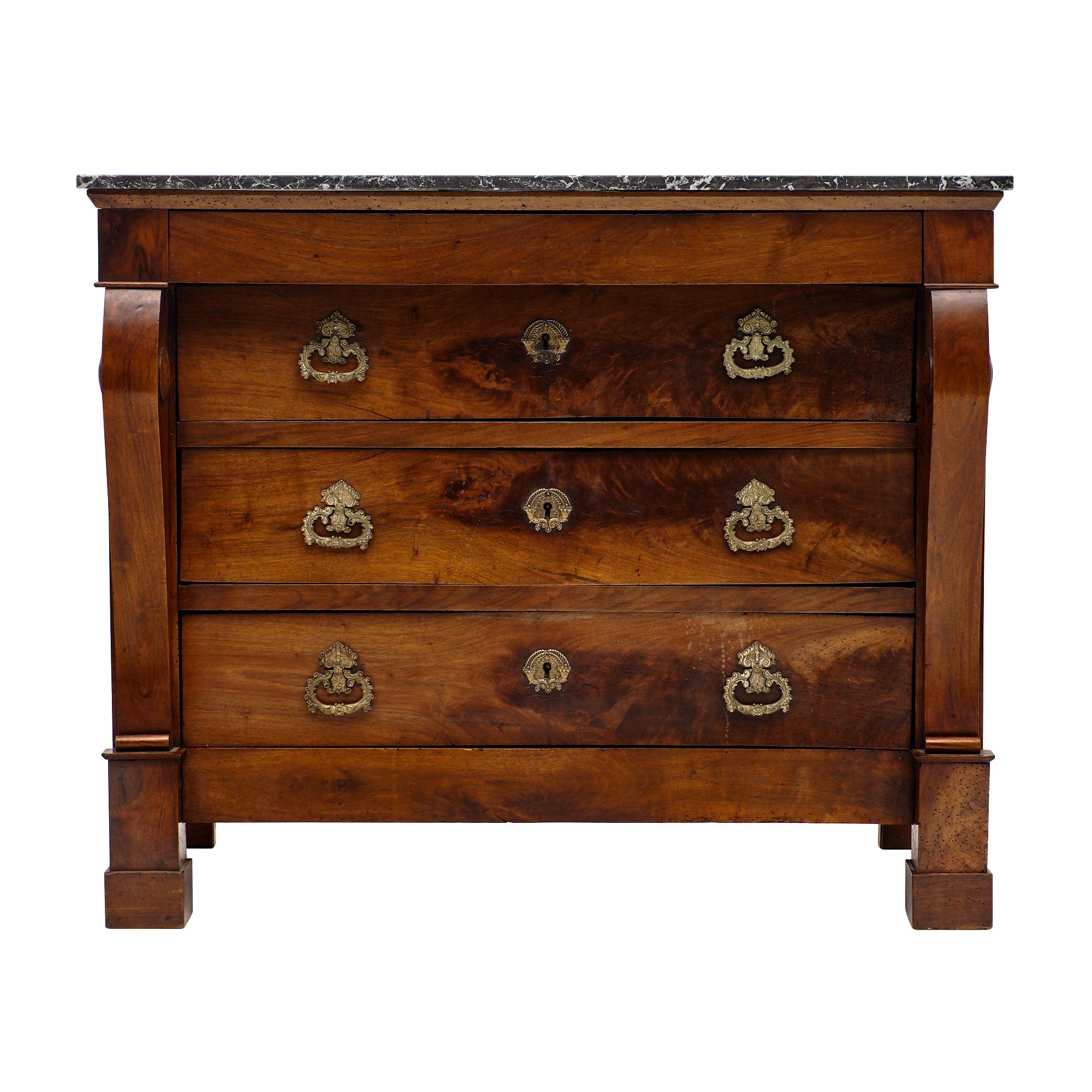 Restauration Period French Walnut Chest of Drawers