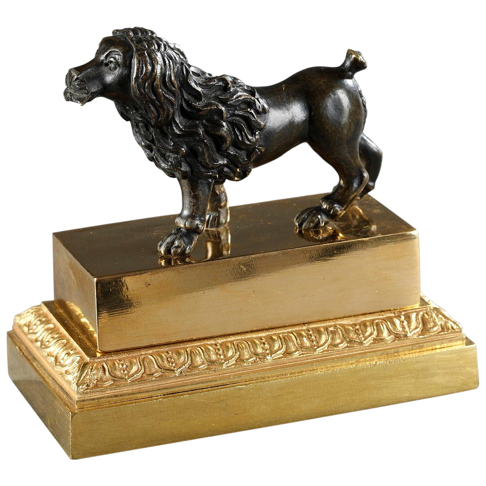 Restauration Period Inkstand in Ormolu and Patinated Bronze For Sale